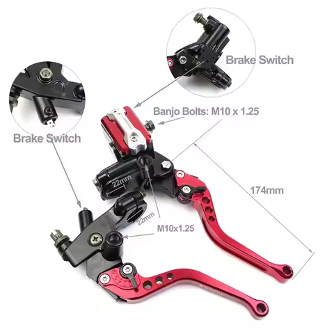 Universal Motorcycle Hand Brake Clutch Lever 22mm Motorbike Pump Resevoir DOT for MSX125 DRZ400SM Su