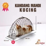 Cat Bath Grooming Cage SIZE XL - Grooming Cage for Cat - Thick Iron Cat Bath Cage Anti Rust