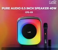 Ceflar ลำโพง pure audio CPS-03 6.5 inch speaker 40w ของแท้ ไฟ RGB ปรับได้หลายโหมด พร้อมไมค์ไร้สาย