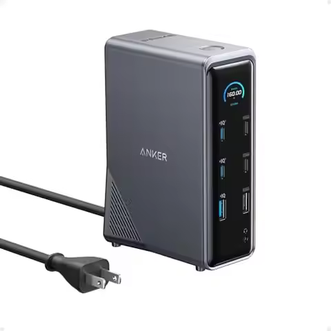 High-speed Anker Docking Station for 14 ports, 160W power, 10Gbps transfer, smart features, ideal fo