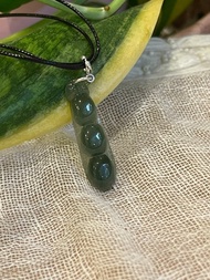 四季豆翡翠吊墜項鍊緬甸玉 無優化 天然A貨翡翠 藍水翡翠