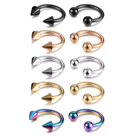 14G 16G Septum Jewelry Surgical Steel Septum Ring for Women Men Nose Nostril Rings Lip Labret Cartil