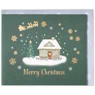 GREETING CARD- HALLMARK- GREEN CHRISTMAS HOUSE- 3D- POP-UP-JP