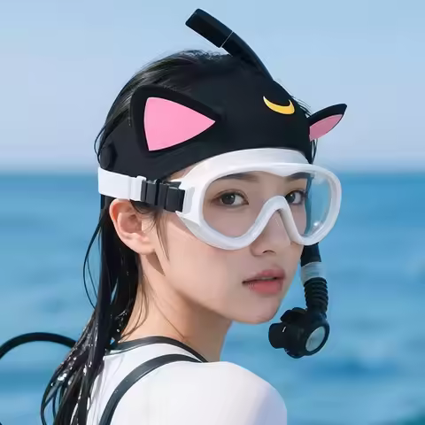 Fashion Neoprene Diving Headband Wetsuit Hood Professional Outdoor Diving Hat Cute Clear Vision Cat 
