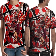 EVH Guitar Eddie Van Halen T-shirt Fullprint Unisex Casual Polyester Jersey Material [PO 3 DAYS]