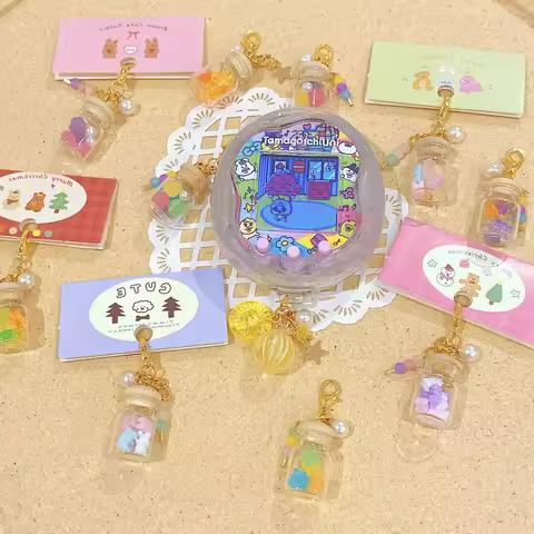 Tamagotchi Uni Pendant Small Bear Soft Candy Glass Jar Mini Pendant Accessories