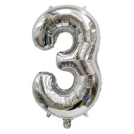 Jumbo 80cm Silver Number 3 Foil Balloon
