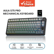 Aula S75Pro Tri Mode Wireless Rgb Hot Swap Mechanical Keyboard Control Knob