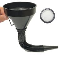 Black Portable Outdoor Fast Filling Funnel Water Oil Transmission Tool With Filter Vehicle Supplies For Car