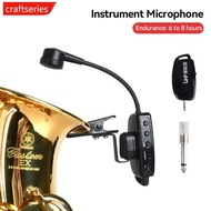 CRAFTSERIES UHF Wireless Saxophone Microphone System Clips over Instrument Receiver Transmitter Trumpet Trombone French Horn C2V8