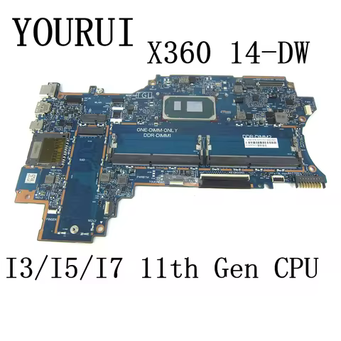 For HP X360 14-DW Laptop motherboard with I3-1115G4/I5-1135G7/I7-1165G7 CPU 6050A3202801 Mainboard