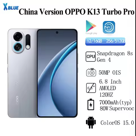 OPPO K13 Turbo Pro Screen 6.8 Inch AMOLED 120Hz 50MP Snapdragon 8s Gen4 7000mAh 80W SuperVOOC NFC OT