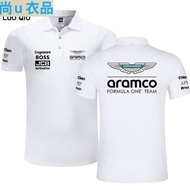 Aston Martin F1 đồng phục đội Alonso Áo Quần đua người đam mê xe Polo nam và nữ lần lượt cổ áo nhồi