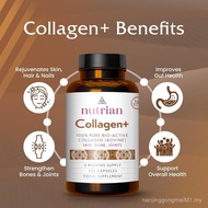 Nutrian 100% Susu Lembu Makanan Lembu Terhidrolisis Bioaktif Bovine Collagen 1200mg - 120 Kapsul - M