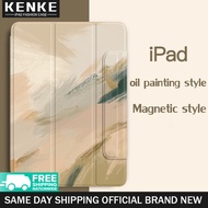 KENKE Compatible for Rebound Magnetic Smart iPad Case art oil painting style with iPad Pro 11 Pro 12.9 2021 2020 Mini 6 Air 4 Air 5 2022 ipad casing Convenient Magnetic