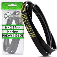 V-belt washing machine Poly-V 1194 J5 V-ribbed belt for drive has a height of 4 mm and a rib width o