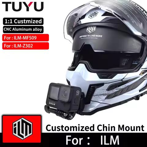 TUYU ILM MF509 Z302 Custom Full Face Motorcycle Helmet Chin Mount for GoPro Hero12 11 10 Insta360 X3