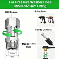 Pressure Washer Swivel Fitting M22-14mm Male to M22 Female Swivel Connector, 360° Swivel Hose Connec
