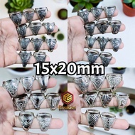 Alpaca Embedded Ring Tie Size 15x20mm