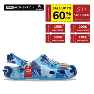 [ GENUINE ] Clog CR.OCS Unisex X BAPE Blue Camo Shoes