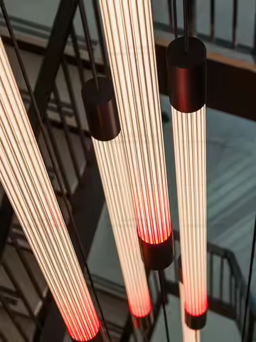 Modern LED Long Chandelier Luxury Villa Hanging Staircase Pendant Light Living Room Bedroom Ceiling