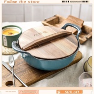 New Cast Iron Pot Household Enamel Pot Soup Pot Non Stick Pot Iron Pot Gas Induction Cooker Universal