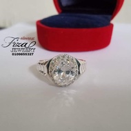cincin lelaki silver 925 permata putih, cincin perak 925 lelaki batu putih, silver 925 men ring whit