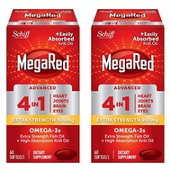MegaRed Advanced 4in1 900mg, 120 softgels Value Pack (2 Bottles x 60 Each) - Concentrated Omega-3 Fi