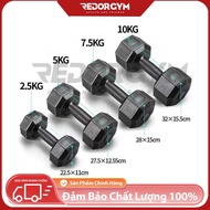 Hexagonal gym dumbbells 5KG Accurate weight Multi-purpose exercise dumbbells 1-5kg-REDORGYM