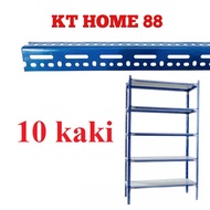 10 FEET 1-1/2" X 2-1/2" SLOTTED ANGLE BAR / BESI ANGLE RAK LUBANG / BESI RAK / DIY RAK