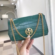 hot sale authentic tory burch bags women   Tory Burch New Style Cowhide chain pouch Fashion Lady's Single Shoulder Bag crossbody bag green tory burch