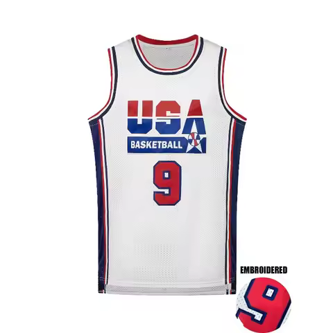 Men's Embroidered #9 Basketball Jersey Breathable Sportswear Sleeveless Training Uniform Team Vest N