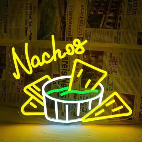 Nachos Neon Sign Cheese Food LED Neon Light for Restaurants Food Truck Bar Ambience Club Store Busin