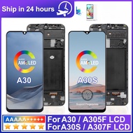 6.4" AMOLED For Samsung A30 SM-A30 A305 A30S A307F LCD Display Touch Screen Digitizer Assembly Replacement Repair Part