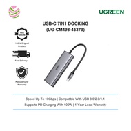 UGREEN USB-C 7IN1 DOCKING TO 2*USB-A 3.2+2*USB-C 3.2+2*HDMI+PD 100W ALUMINUM CASE (UG-CM498-45379)
