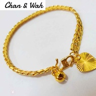Chan Wah Malaysia Jewellery Bracelet Men Gold 916 Original Bracelet for Women Fashion Jewellery Rant