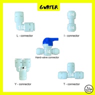 GWATER 1/4” Water Filter elbow valve Fitting Connector / Hand valve Union connector ( Y, T, L, I , O
