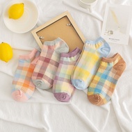 Fashion Cute Korean Style Cartoon Checkered Socks