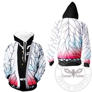 【CustomFashion】Demon Slayer Jacket Tanjirou Agatsuma Zenitsu Giyuu Nezuko Kochou Shinobu Cosplay Hoo