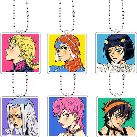 Giorno Giovanna Guido Mista JOJO Acrylic Keychain Bag Pendant Golden Style Affordable Accessories Fi