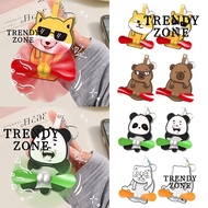 TRENDYZONE Upgrade Egg Cat Keychain, Capybara Push Cartoon Keychain, Bag Accessories Double-leaf Egg