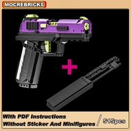 Vũ khí quân sự công nghệ cao P320 US Modular Semi-automatic Gun MOC Bullets Shooting Building Blocks