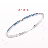 MARON - Happy Sign Bangle with London Blue Topaz เงินแท้925 พลอยแท้