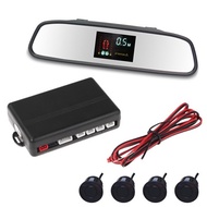 VFD Display Car Parking Sensor 4 Sensors Rearview Mirror Reverse Backup Radar System Kit 12V Buzzer