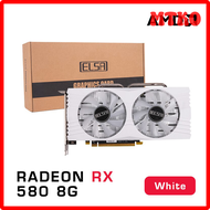 [MTKO] Elsa Wit Radeon Rx 580 8Gb Gddr5 256bit Gpu Bureau Computer Gaming Grafische Kaart ✬✫✩