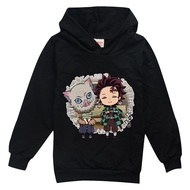 Demon Slayer Boys Hoodies Girls Long Sleeve Hooded Sweater 2021 New Autumn Fashion Cartoon Anime Printed Sweater 8666 Kids Clothing Pullover Sport Casual Sweatshirt