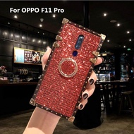 สำหรับOPPO F11เคสคลุมโปรเกาหลีสแควร์Rivet Glitterแหวนแฟชั่นผู้หญิงสวยสำหรับOPPO F11 Proเคสโทรศัพท์