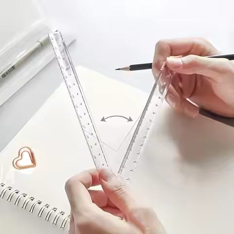 Colorful transparent folding ruler, 15-30 cm long, student drawing and measuring ruler, school offic