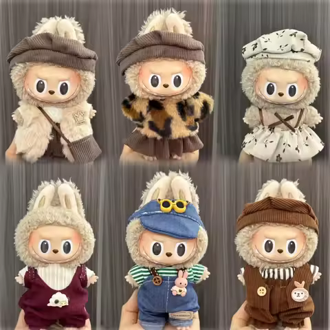Ropa Labubu For 17cm Labubu Set Retro Style Hat Set Artistic Style Small Painter's Clothing Labubu O