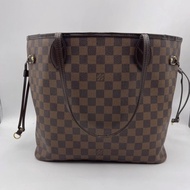 Lv路易威登/Louis Vuitton neverfull中號棋盤格購物袋無子袋款，紅色內里 尺寸：31x 28 x 14cm